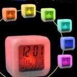 LED Alarm Clock Colorful with Adjustable Brightness for Bedroom Desk