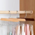 1PC Wood Hanger Multi-Functional Wooden Storage Rack