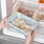 Adjustable Refrigerator Drawer – Pull Out Fridge Storage Organizer for Eggs, Fruits, Vegetables and Meat