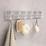 Transparent Adhesive 6 Hook Patti Wall Hooks