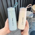 400ML Glass Water Bottle – Leakproof BPA-Free Drinkware for Juice, Milk & Coffee