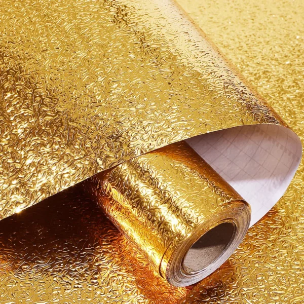 Gold Foil Sheet 200x60cm Waterproof Kitchen Cabinet Sticker