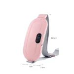 "Menstrual heating pad device belt with vibration and heat for period pain relief, rechargeable and adjustable waist massage belt"
