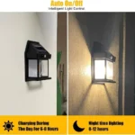 Solar Motion Sensor Wall Lamp – Waterproof Outdoor LED Garden Light with 3 Lighting Modes