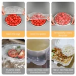 100pcs Bowl Covers Reusable Plastic Stretch Food Wrap