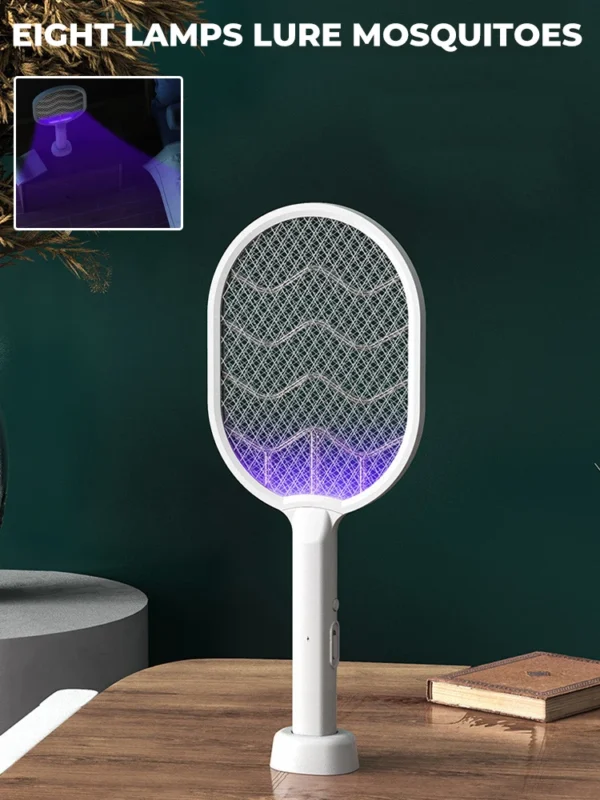 Electric Shock Mosquito Swatter with USB Type-C Charging and Triple-Layer Safety Net