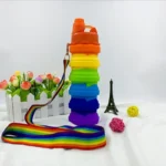 500ml Silicone Folding Water Bottle Portable Sports Cup for Travel and Outdoor