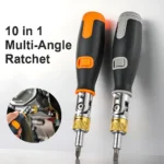 10 in 1 Multi-angle Screwdriver – Adjustable Ratchet Tool with Bit Storage