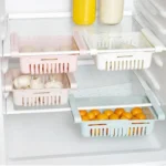 Adjustable Refrigerator Drawer – Pull Out Fridge Storage Organizer for Eggs, Fruits, Vegetables and Meat