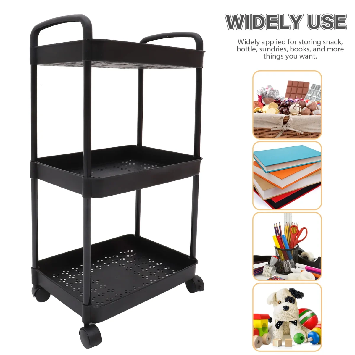 Three-Layer Trolley Kitchen Shelf Organizer Storage Cart