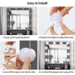 10 Vanity Bulb Makeup Mirror Light – Dimmable LED Wall Lamp for Dressing Table & Bathroom
