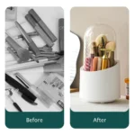 Rotating Brush Holder 360 Makeup Organizer with Lid