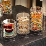 Rotating Jewelry Storage Box Acrylic Organizer with Cover for Rings and Earrings