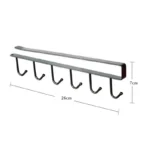 6 Hooks Shelf Mug Cup Hanger for Kitchen Cabinets – Space Saving Metal Organizer Rack for Mugs, Cups, and Utensils