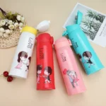 420ml Cartoon Student Water Bottle Cute Portable Leakproof Kids Bottle