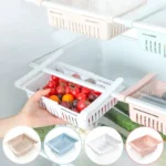 Adjustable Refrigerator Drawer – Pull Out Fridge Storage Organizer for Eggs, Fruits, Vegetables and Meat