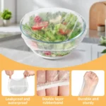 100pcs Bowl Covers Reusable Plastic Stretch Food Wrap