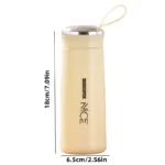 400ML Glass Water Bottle – Leakproof BPA-Free Drinkware for Juice, Milk & Coffee