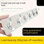 Transparent Adhesive 6 Hook Patti Wall Hooks