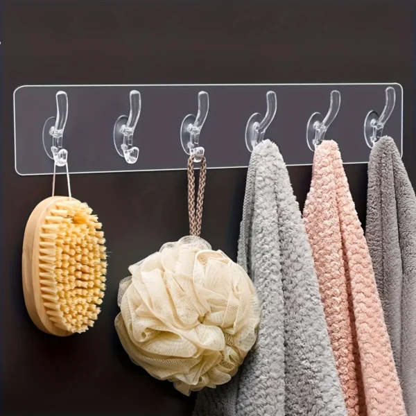 Transparent adhesive 6 hook Sticker