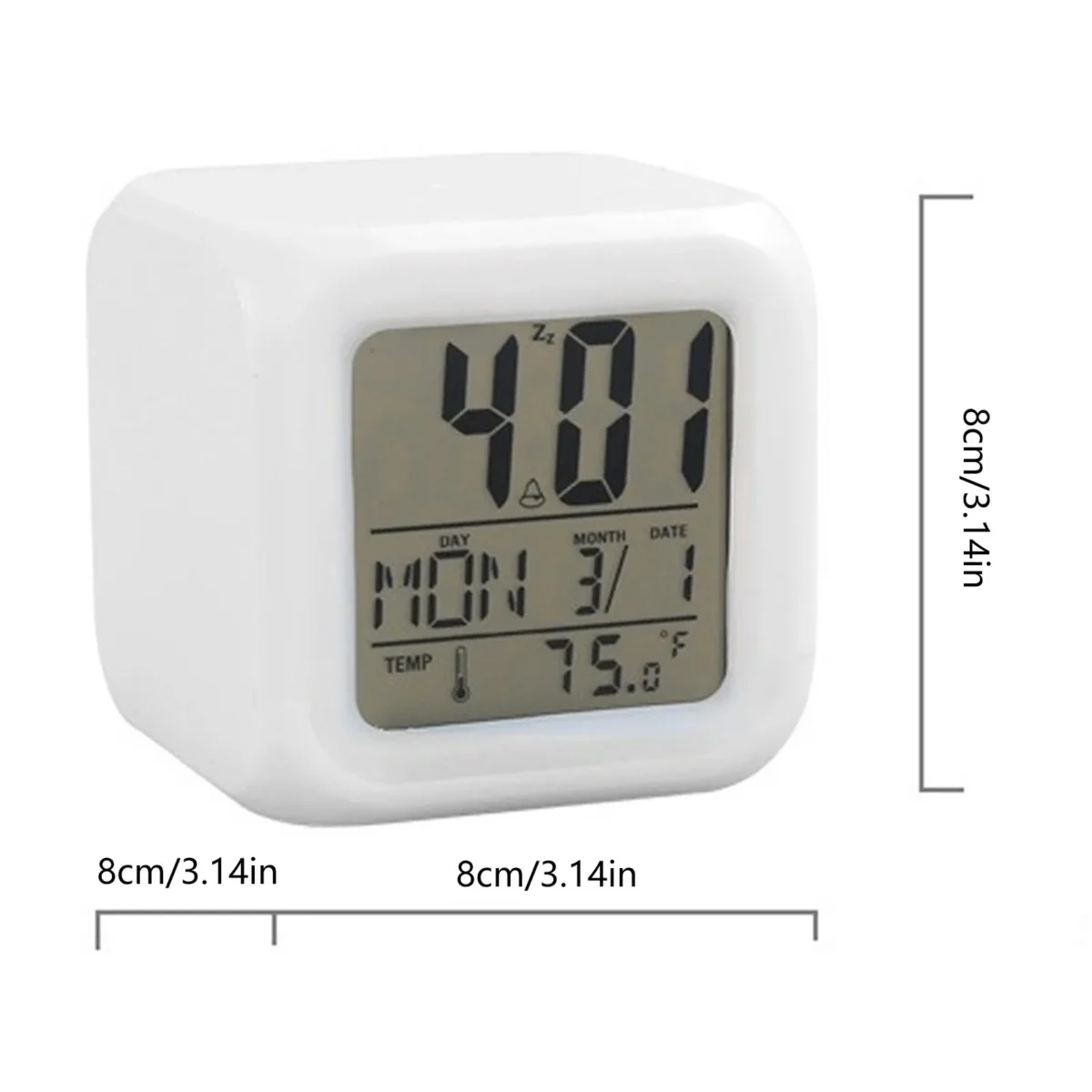 LED Alarm Clock Colorful with Adjustable Brightness for Bedroom Desk