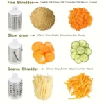 Rotary Drum Vegetable Cutter & Shredder with Handle and Drum Blades