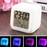LED Alarm Clock Colorful with Adjustable Brightness for Bedroom Desk