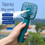 "Handheld Cooling Spray Fan USB Rechargeable Mini Silent Hydration Fan for Students and Travel"
