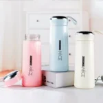 400ML Glass Water Bottle – Leakproof BPA-Free Drinkware for Juice, Milk & Coffee