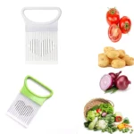 Onion holder slicer with stainless steel prongs for cutting vegetables and meat
