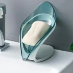 Leaf Shape Soap Holder for Bathroom & Kitchen – Non-Slip Soap Storage Case with Fast Drain Design