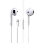Ronin R-825 ICORD Wired Handsfree Earphones with Apple Lightning connector and an in-line microphone/remote, designed for iOS devices.