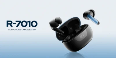 Ronin R-7010 Mystique True Wireless Earbuds and their sleek charging case, highlighting the unique and elegant design elements.