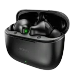 Ronin R-740 Vivid True Wireless Earbuds and their charging case, shown in a bright color, emphasizing the modern and colorful design.