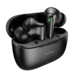 Ronin R-740 Vivid True Wireless Earbuds and their charging case, shown in a bright color, emphasizing the modern and colorful design.