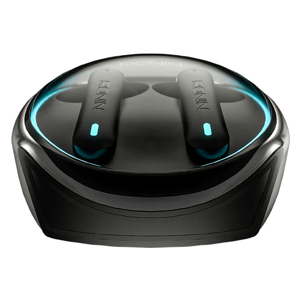 Ronin-R520-Dynasty-Earbuds-Endurance-Battery-Black.jpg Ronin R-520 Dynasty True Wireless Earbuds and their charging case, highlighting the powerful, classic design and focus on battery endurance