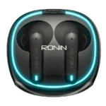 Ronin R-520 Dynasty True Wireless Earbuds and their charging case, highlighting the powerful, classic design and focus on battery endurance