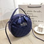 Trendy round crossbody bag for women with quilted design and long strap – available in 7 colors
