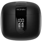 Ronin R-190 Mashion True Wireless Earbuds and their sleek, compact charging case, highlighting the minimalist, modern design.