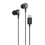 Ronin R-27 STREAM Wired Handsfree Earphones with USB Type-C connector, featuring a sleek design and optimized for digital audio streaming.