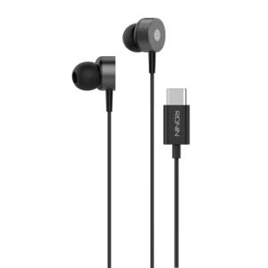 Ronin R-27 STREAM Wired Handsfree Earphones with USB Type-C connector, featuring a sleek design and optimized for digital audio streaming.
