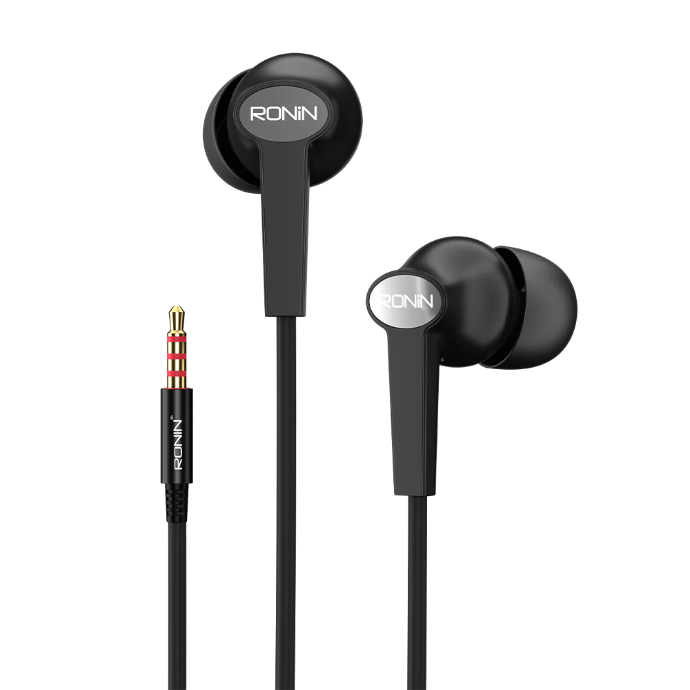 Ronin-R29-STELLAR-Handsfree-Earphones-Superior-Audio-AUX.jpg Ronin R-29 STELLAR Wired Handsfree Earphones with 3.5mm AUX jack, showcasing the distinguished design and in-line microphone.