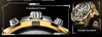 Front view of the newest Ronin R-14 Luxe Smart Watch, featuring a silver premium stainless steel casing and a high-grade strap, with the new high-resolution interface displayed.