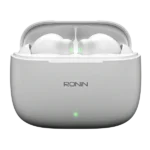 Ronin R-740 Vivid True Wireless Earbuds and their charging case, shown in a bright color, emphasizing the modern and colorful design.