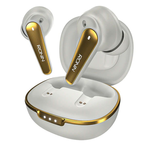 Ronin-R7065-Eclipse-Earbuds-Deep-Bass-Black.jpg Ronin R-7065 Eclipse True Wireless Earbuds and their dark, sleek charging case, highlighting the compact and premium design.