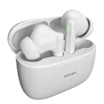 Ronin R-740 Vivid True Wireless Earbuds and their charging case, shown in a bright color, emphasizing the modern and colorful design.