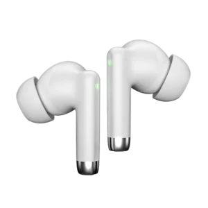 Ronin R-740 Vivid True Wireless Earbuds and their charging case, shown in a bright color, emphasizing the modern and colorful design.
