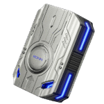 Ronin R-7035 Dominator True Wireless Earbuds and their charging case, highlighting the bold, gaming-focused design and powerful appearance.