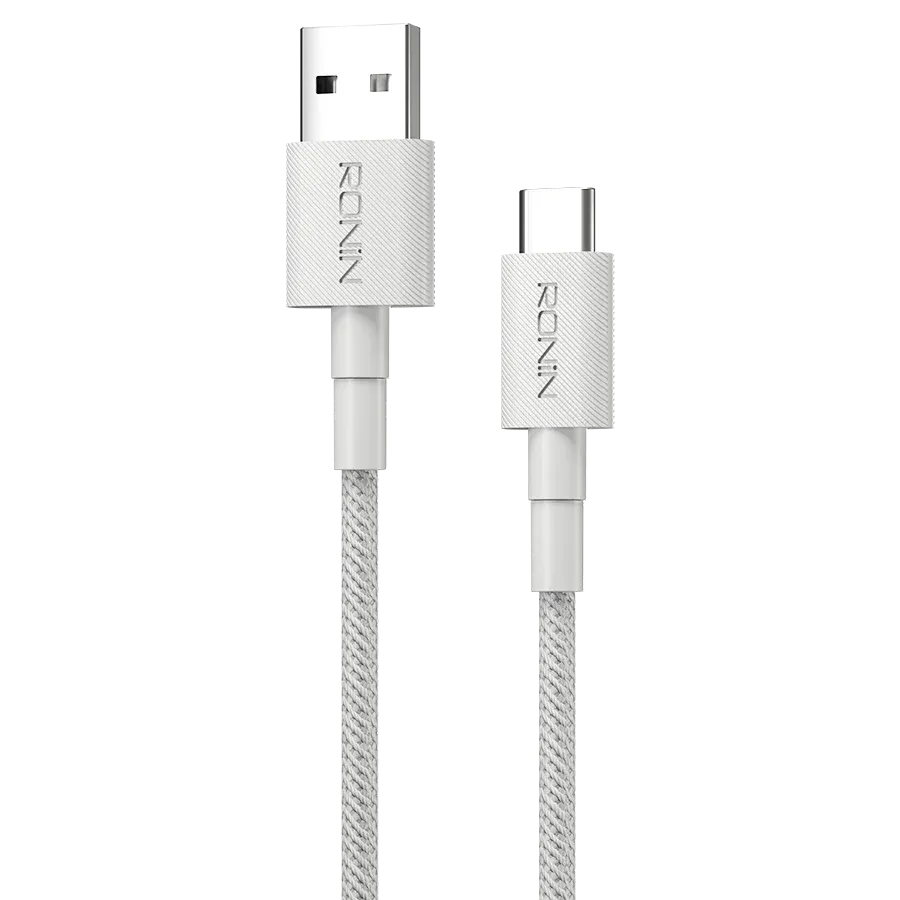 Ronin-ACE-Type-C-Cable-18W-Fast-Charge-1M-Braided.jpg Ronin ACE Type-C Cable, a 1-meter braided USB-C cable, highlighting its durability and 18 Watt fast-charging capability.