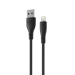 Ronin R-2030 BOLT iPhone Cable, a long, black braided Lightning to USB-A cable, highlighting its 2-meter length and durable construction.